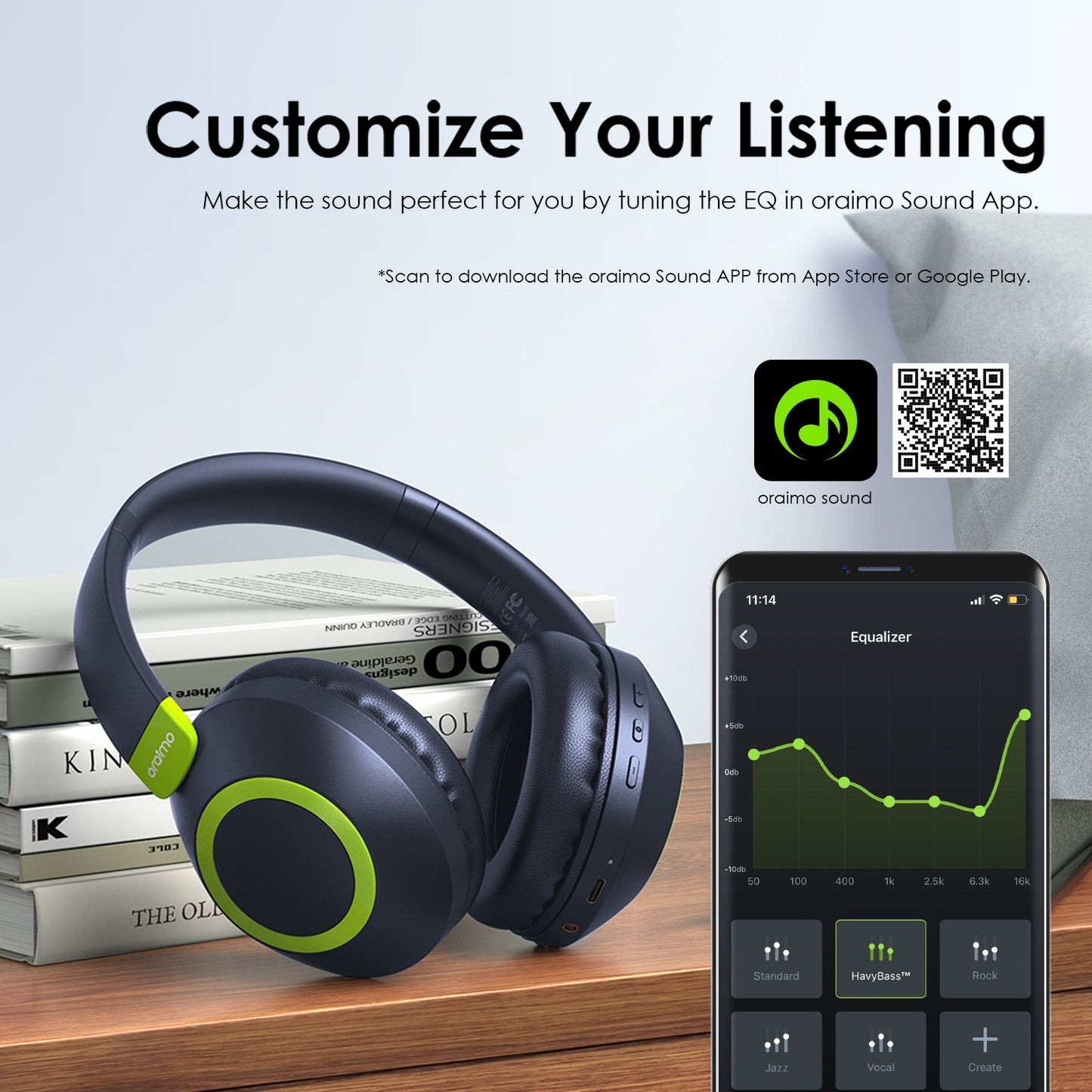 Oraimo BoomPop 2S OHP-610S – Gesture Control, 60h Battery, Bass Boost & ENC Mic