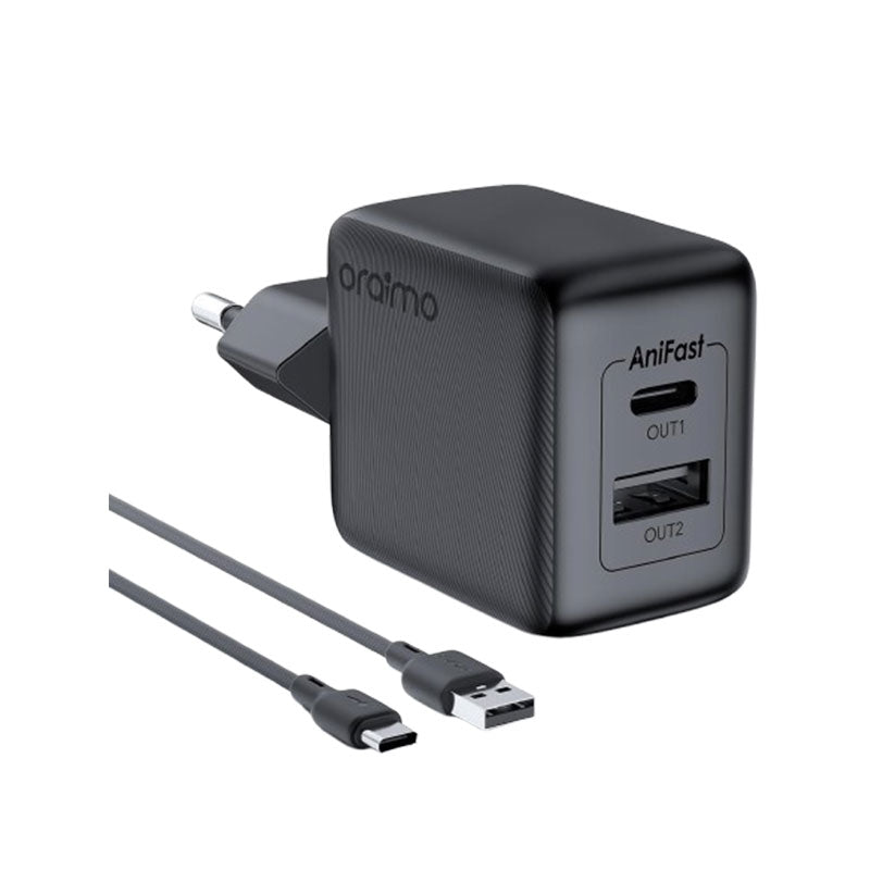 Oraimo Cannon 18S 18W Wall Charger OCW-5184E + Usb - Lightning Black(Only a plug, no date cable)