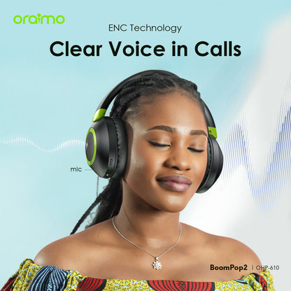 Oraimo BoomPop 2 OHP-610 – 60h Battery, Bass Boost, ENC Mic & Dual Connection