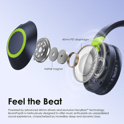Oraimo BoomPop 2S OHP-610S – Gesture Control, 60h Battery, Bass Boost & ENC Mic