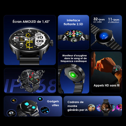 Oraimo Watch 5R Pro – AMOLED with Bluetooth Calls & 32-Day Battery