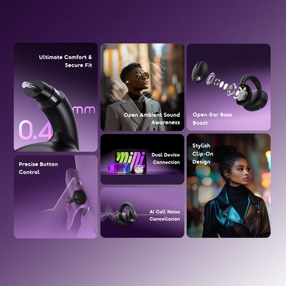 Oraimo OpenSnap – Open-Ear Fit, ENC Mic & 26h Battery
