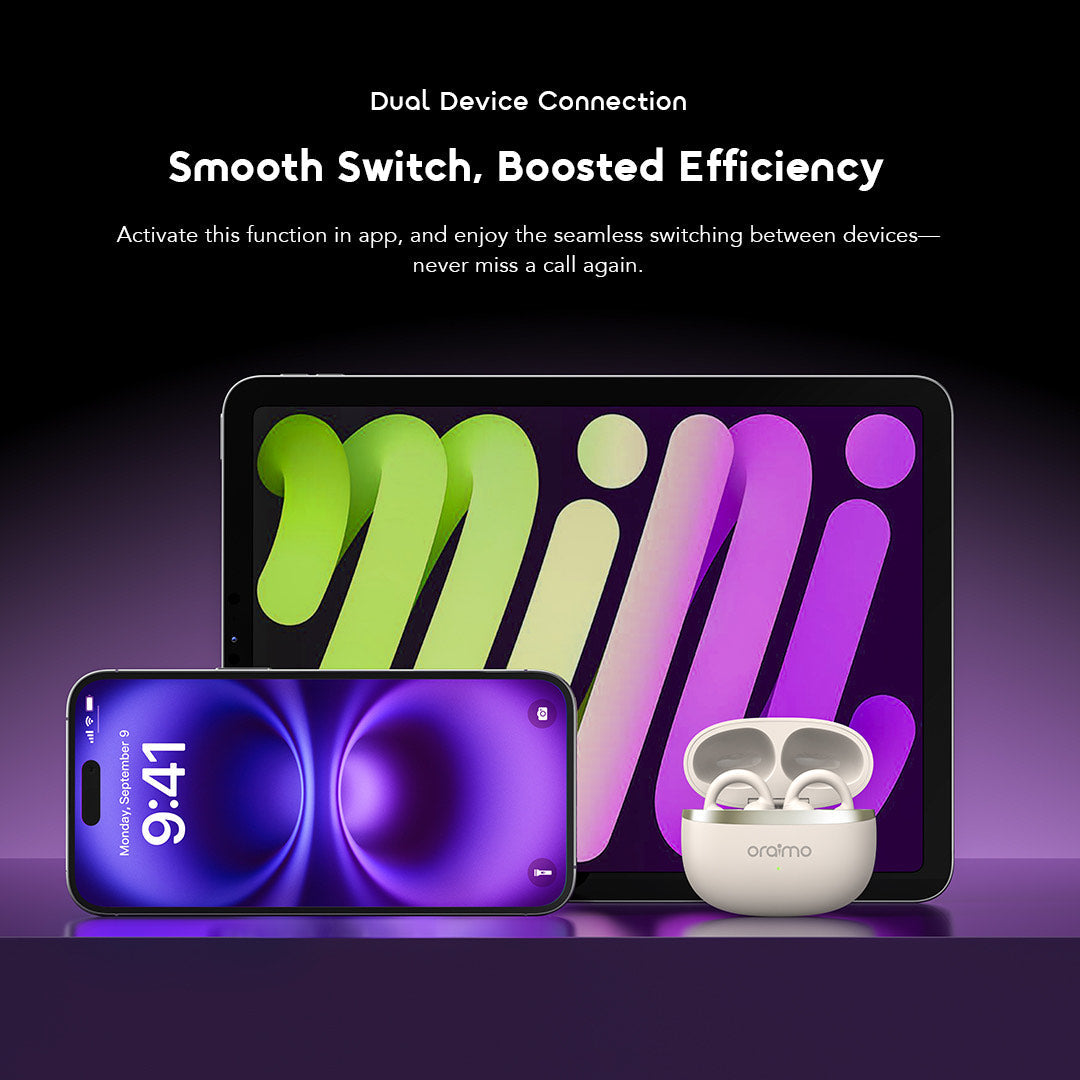 Oraimo OpenSnap – Open-Ear Fit, ENC Mic & 26h Battery