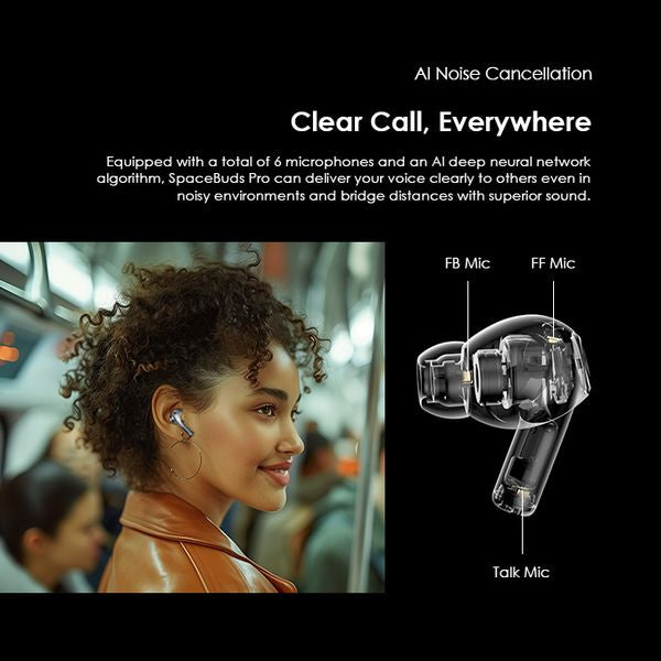 SpaceBuds Pro  – 50dB Hybrid ANC, 32h Battery & 4-Mic ENC