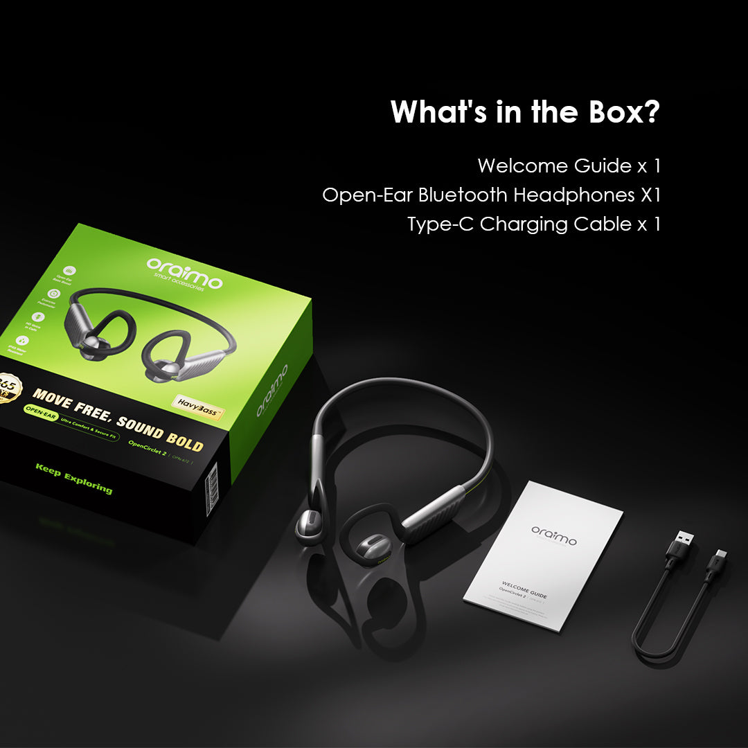 Oraimo OpenCirclet 2 – Open-Ear Bluetooth Headset with Pedometer & 16h Battery
