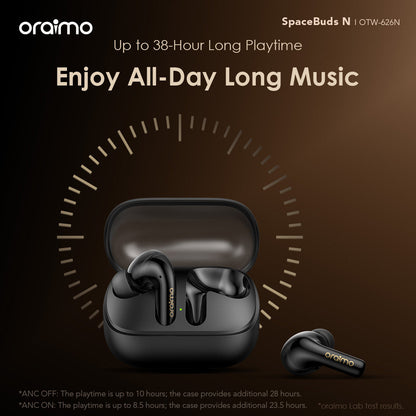 Oraimo SpaceBuds N – ANC, OTW-626N, 38h Battery & Multi-Device Pairing