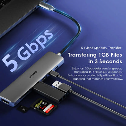 Oraimo PowerTrans Hub USB-C 7 in 1 Multifunctional Adapter Docking Station