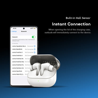Oraimo SpaceBuds Neo+OTW-323P, ANC, 30h Playtime & Sound360™ Spatial Audio