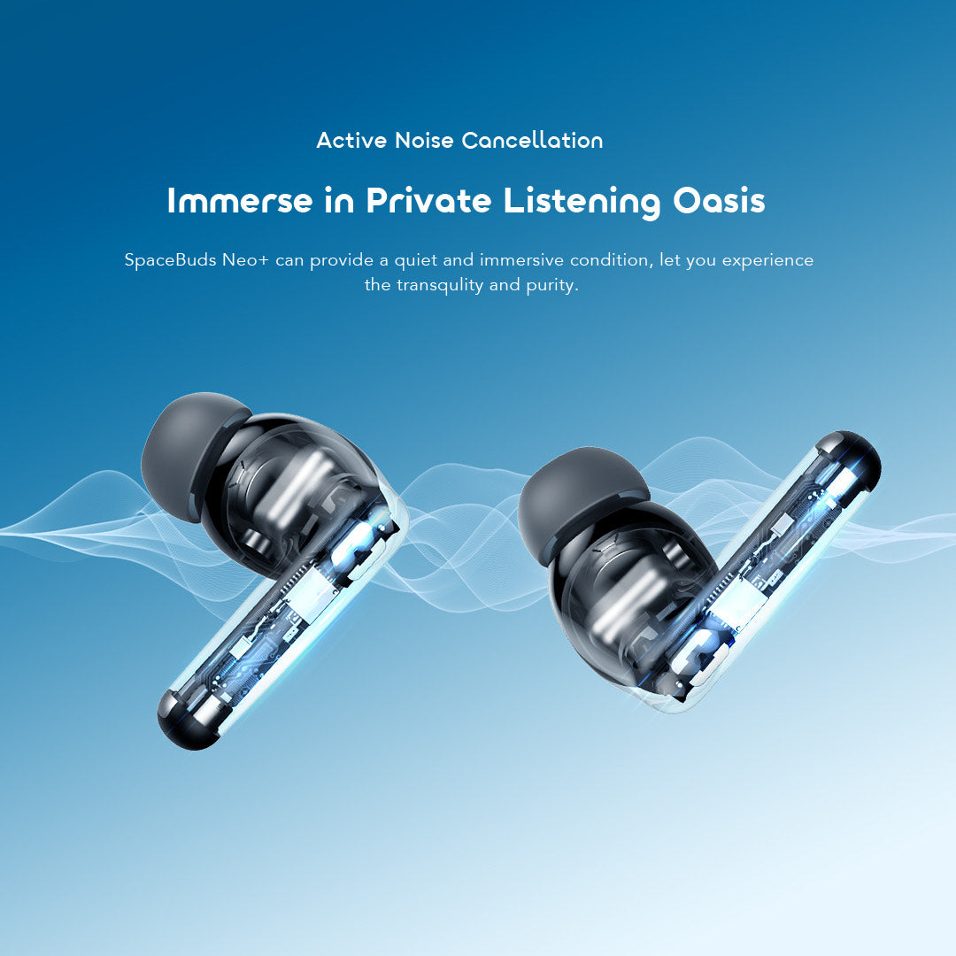 Oraimo SpaceBuds Neo+OTW-323P, ANC, 30h Playtime & Sound360™ Spatial Audio