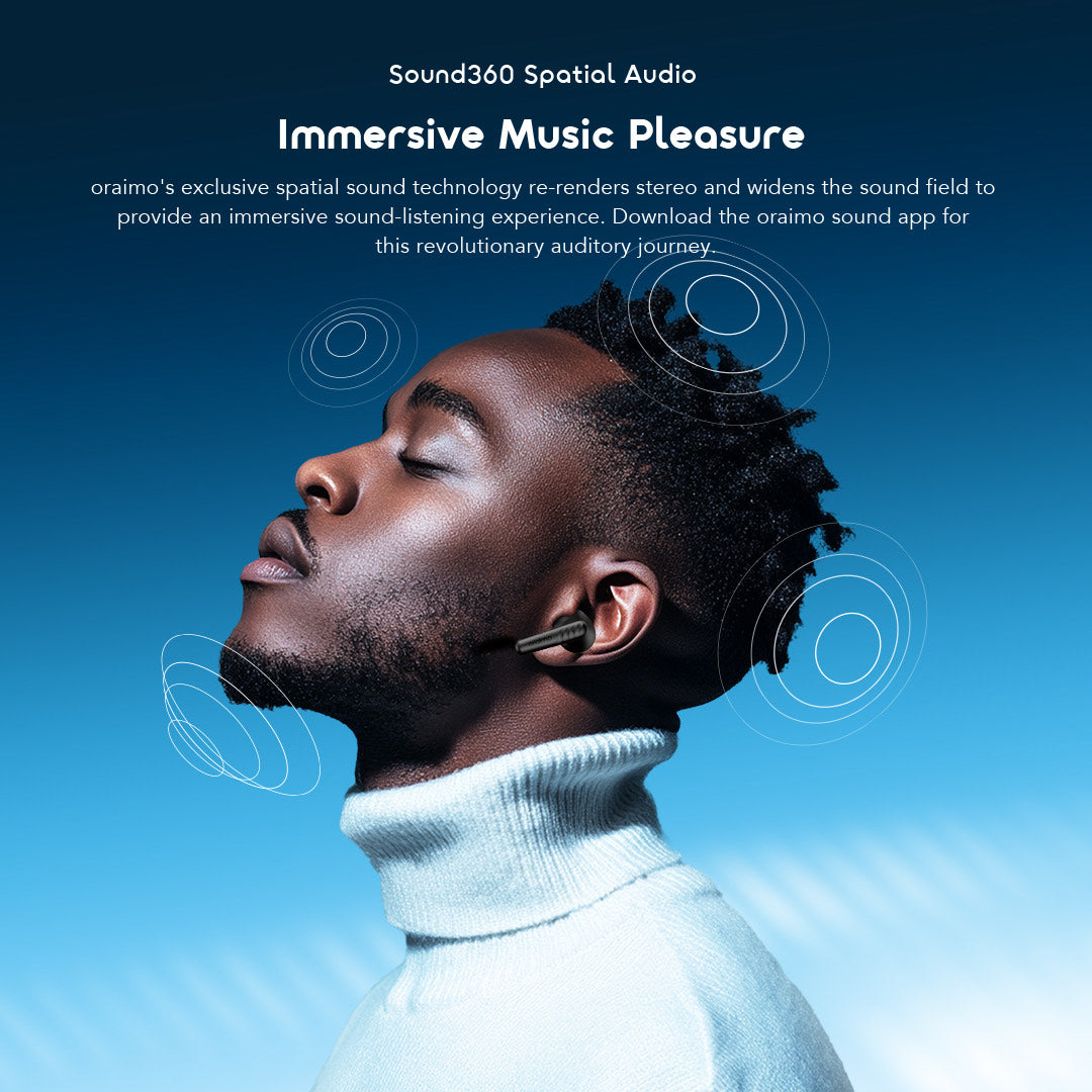 Oraimo SpaceBuds Neo+OTW-323P, ANC, 30h Playtime & Sound360™ Spatial Audio
