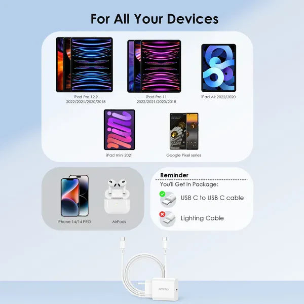 Oraimo PowerCube 20 OCW-E106S-CC54 – Chargeur USB Type-C 20W Compact & Rapide(Only a plug, no data cable）