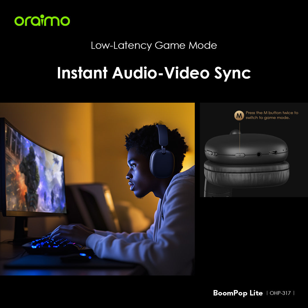Oraimo BoomPop Lite OHP-317 – 65h Battery, ENC Mic & Gaming Mode