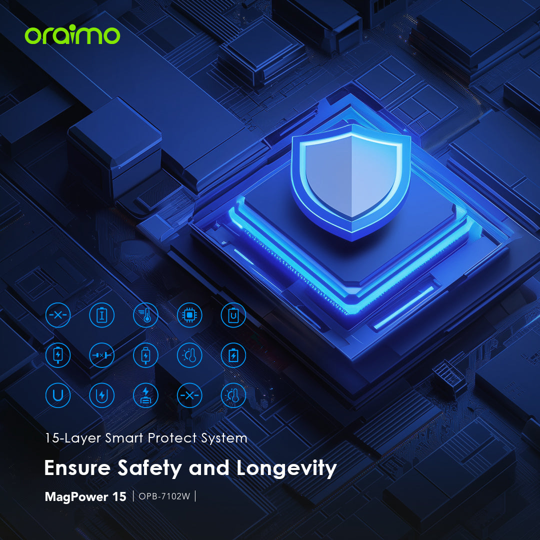 Oraimo MagPower 15 – Magnetic 10000mAh Power Bank with 15W Wireless & 22.5W Wired Charging