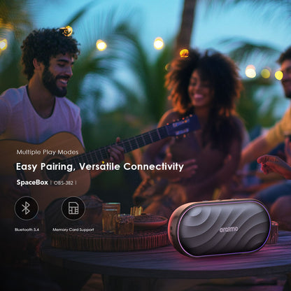 Oraimo SpaceBox – Bluetooth Speaker with Bass Boost, LED Light & 30h Battery
