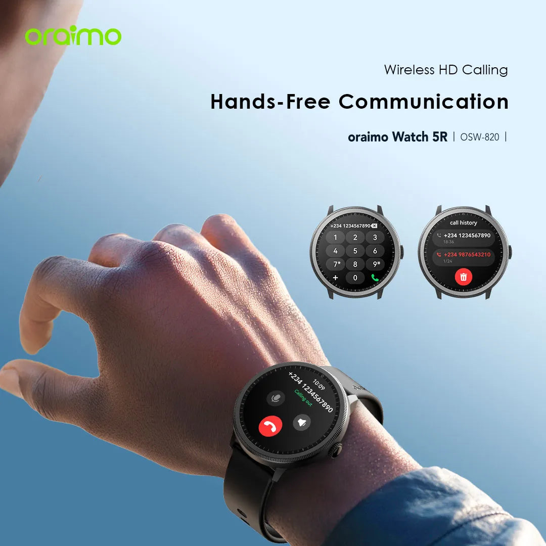 Oraimo Watch 5R – 1.43" AMOLED Bluetooth Calls & 100+ Sport Modes