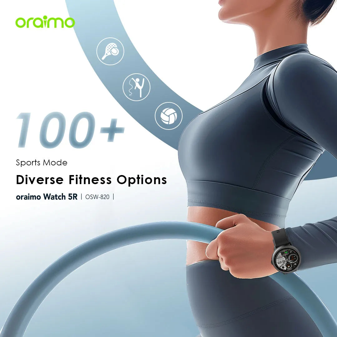 Oraimo Watch 5R – 1.43" AMOLED Bluetooth Calls & 100+ Sport Modes