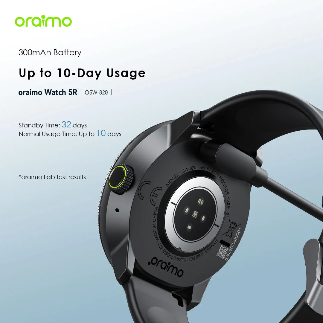 Oraimo Watch 5R – 1.43" AMOLED Bluetooth Calls & 100+ Sport Modes