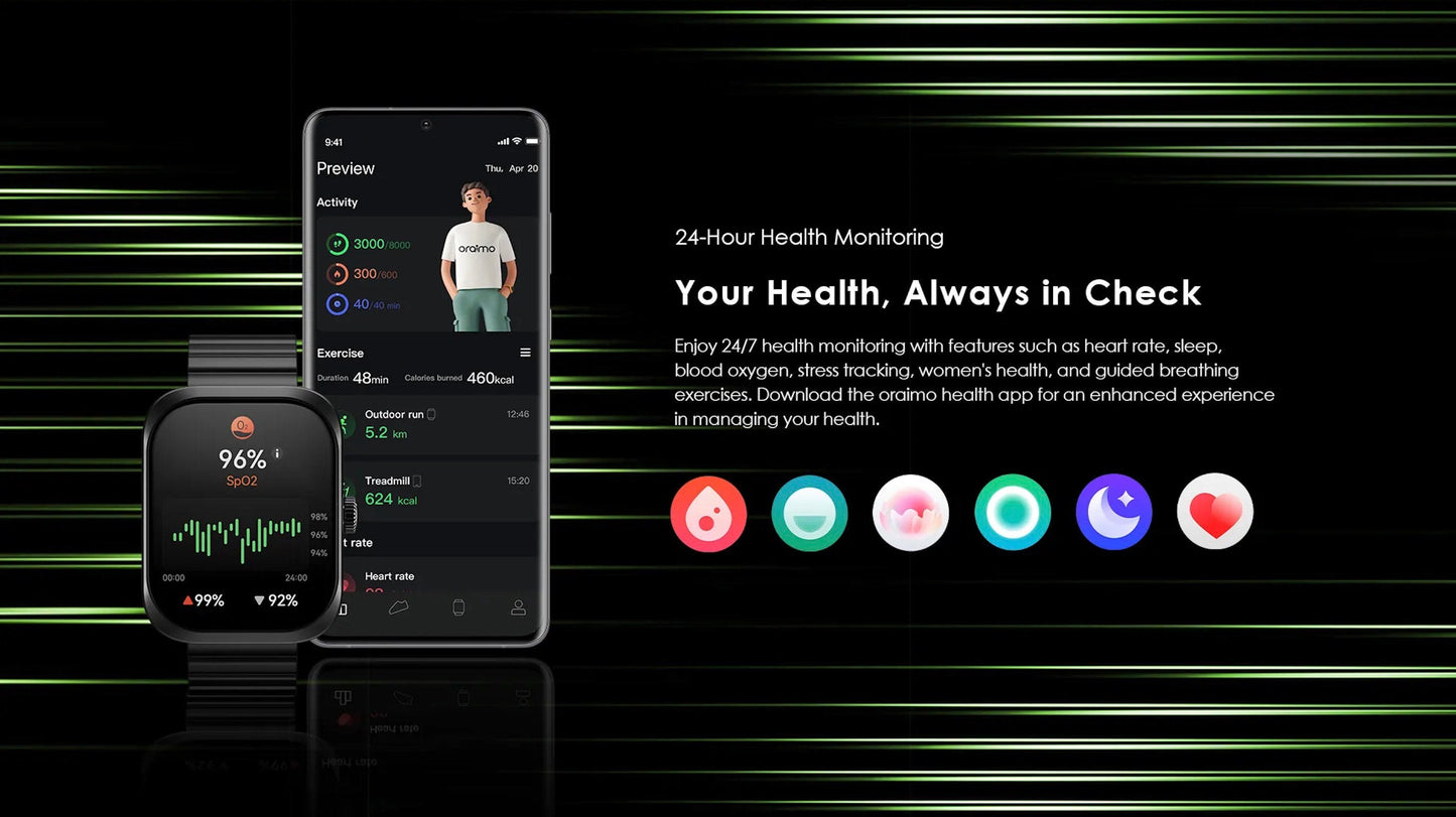 Watch Nova N – 2.04" AMOLED, 11-Day Battery & Dual Straps