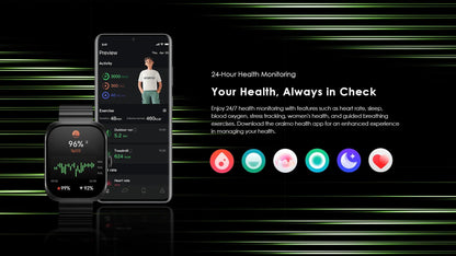 Watch Nova N – 2.04" AMOLED, 11-Day Battery & Dual Straps